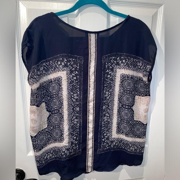 Cynthia Rowley Scarf Print Loose Blouse Size M - Picture 4 of 5